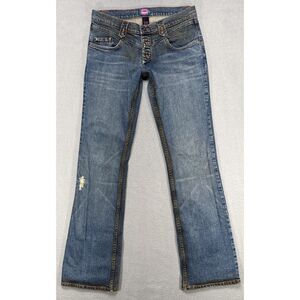 Vintage Fiorucci Jeans Womens Size 9 Boot Cherubs Angels Grunge Distressed Denim